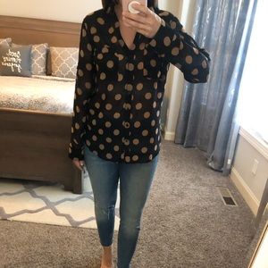 Black and Tan Express Portofino Blouse